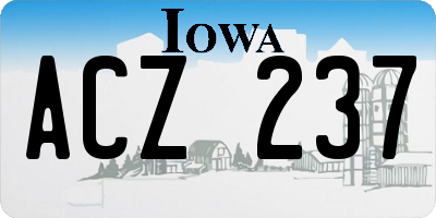IA license plate ACZ237