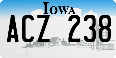IA license plate ACZ238