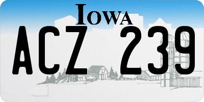 IA license plate ACZ239