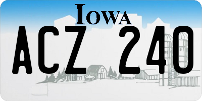 IA license plate ACZ240