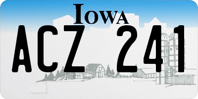 IA license plate ACZ241
