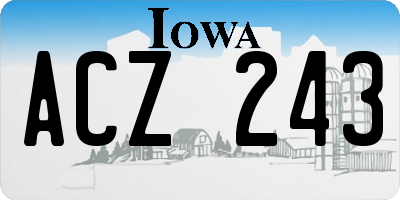 IA license plate ACZ243