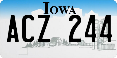 IA license plate ACZ244