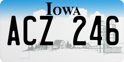 IA license plate ACZ246