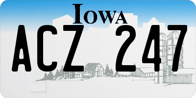 IA license plate ACZ247