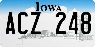 IA license plate ACZ248