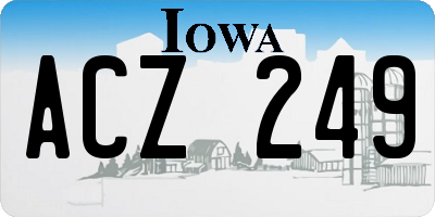 IA license plate ACZ249