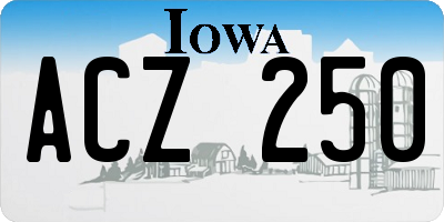 IA license plate ACZ250