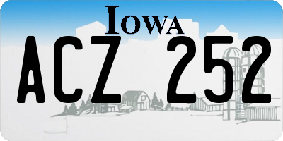 IA license plate ACZ252