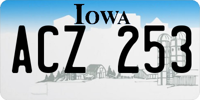 IA license plate ACZ253
