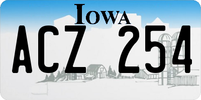 IA license plate ACZ254