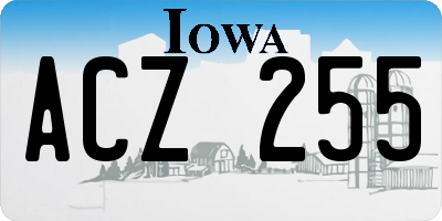 IA license plate ACZ255