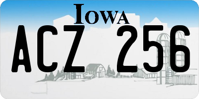IA license plate ACZ256