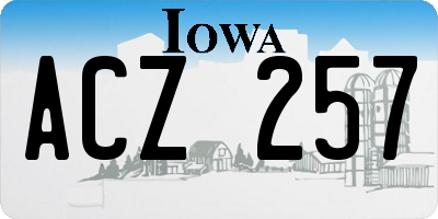 IA license plate ACZ257