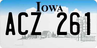 IA license plate ACZ261
