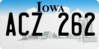 IA license plate ACZ262
