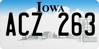 IA license plate ACZ263