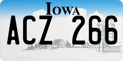 IA license plate ACZ266