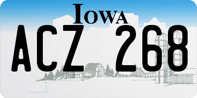 IA license plate ACZ268
