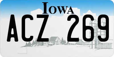 IA license plate ACZ269