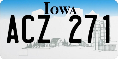 IA license plate ACZ271