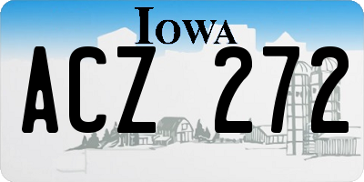 IA license plate ACZ272