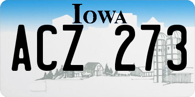 IA license plate ACZ273