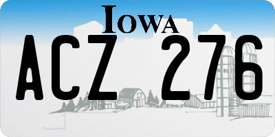 IA license plate ACZ276