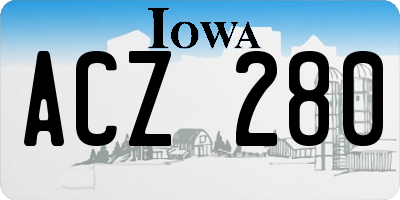 IA license plate ACZ280