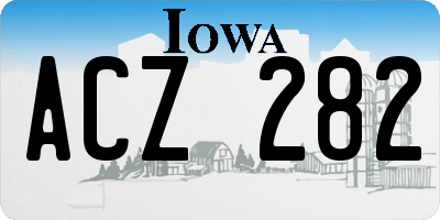 IA license plate ACZ282