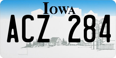 IA license plate ACZ284
