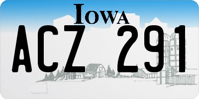 IA license plate ACZ291
