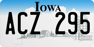 IA license plate ACZ295
