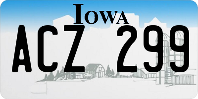IA license plate ACZ299