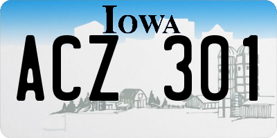 IA license plate ACZ301