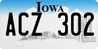 IA license plate ACZ302