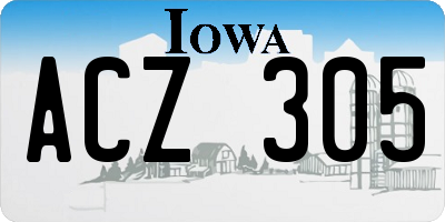 IA license plate ACZ305