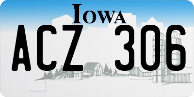 IA license plate ACZ306
