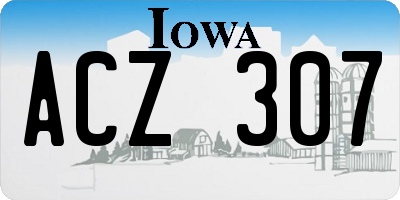 IA license plate ACZ307