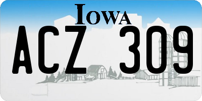 IA license plate ACZ309