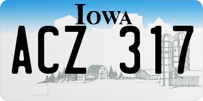 IA license plate ACZ317
