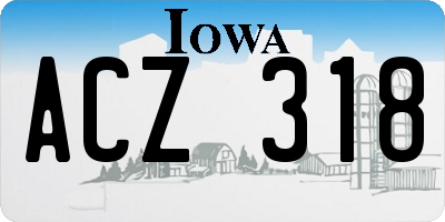 IA license plate ACZ318