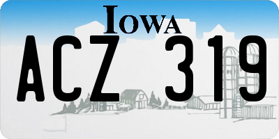 IA license plate ACZ319