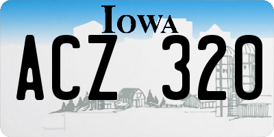IA license plate ACZ320