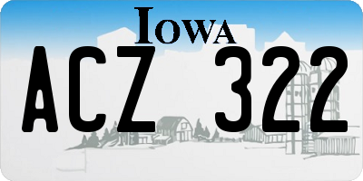 IA license plate ACZ322