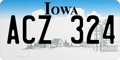 IA license plate ACZ324