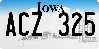 IA license plate ACZ325