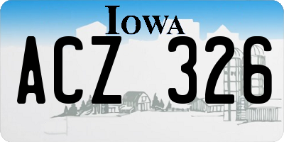IA license plate ACZ326