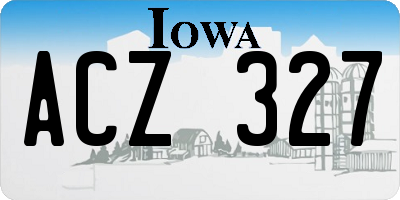 IA license plate ACZ327