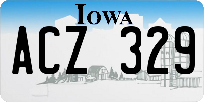 IA license plate ACZ329